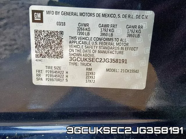 3GCUKSEC2JG358191 фото 2
