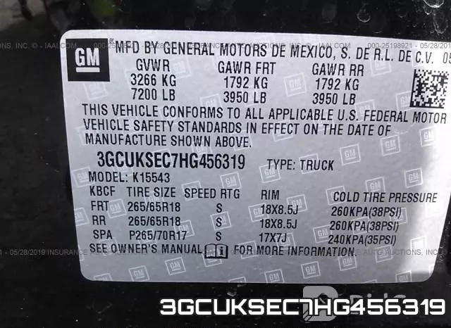 3GCUKSEC7HG456319 фото 10
