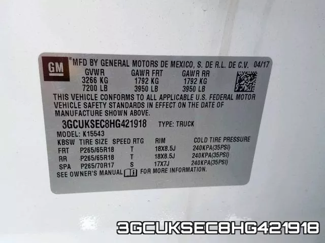 3GCUKSEC8HG421918 фото 2
