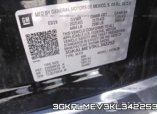3GKALMEV3KL342253 фото 10