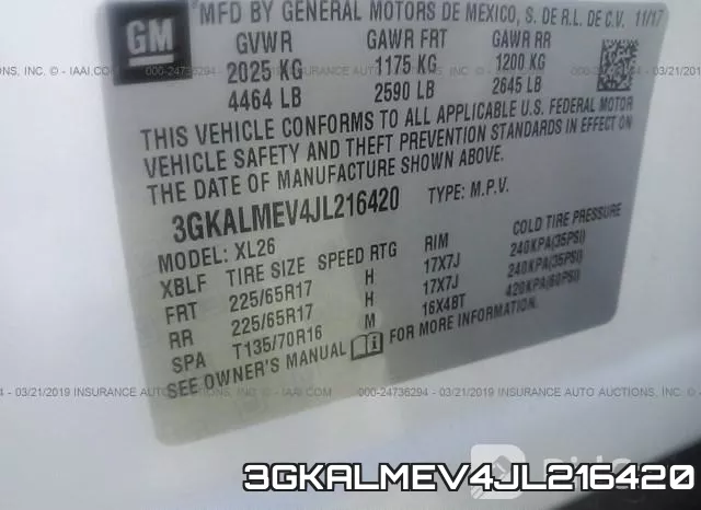 3GKALMEV4JL216420 фото 10