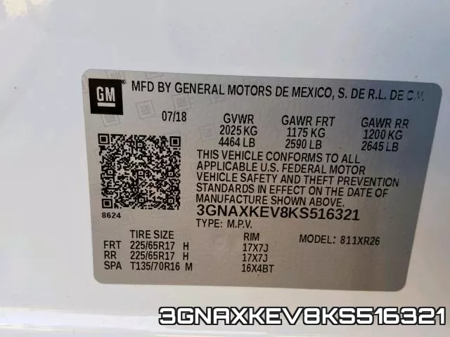 3GNAXKEV8KS516321 фото 2