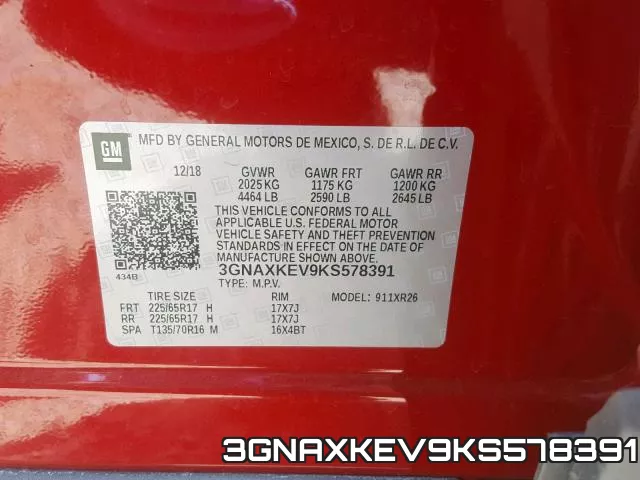 3GNAXKEV9KS578391 фото 2