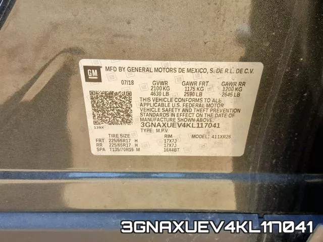 3GNAXUEV4KL117041 фото 2