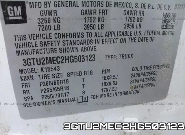 3GTU2MEC2HG503123 фото 10