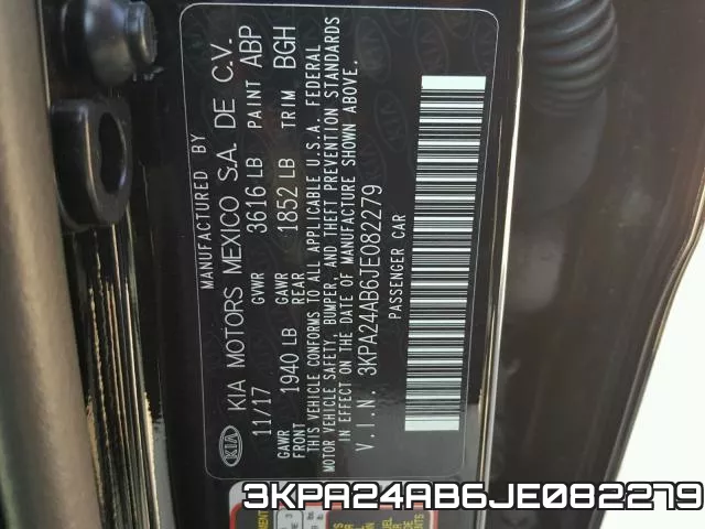 3KPA24AB6JE082279 фото 2