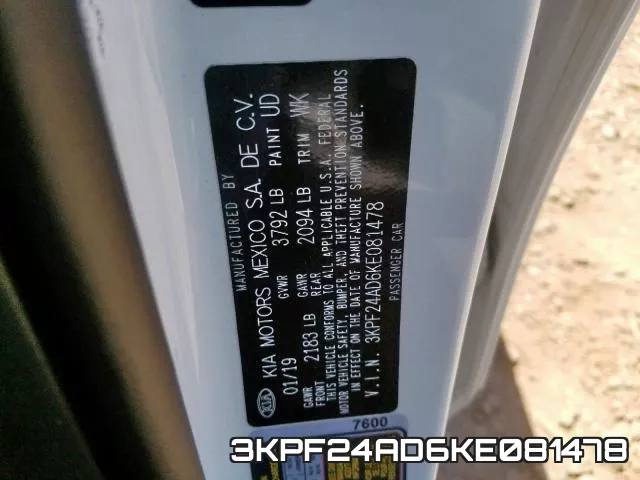 3KPF24AD6KE081478 фото 2
