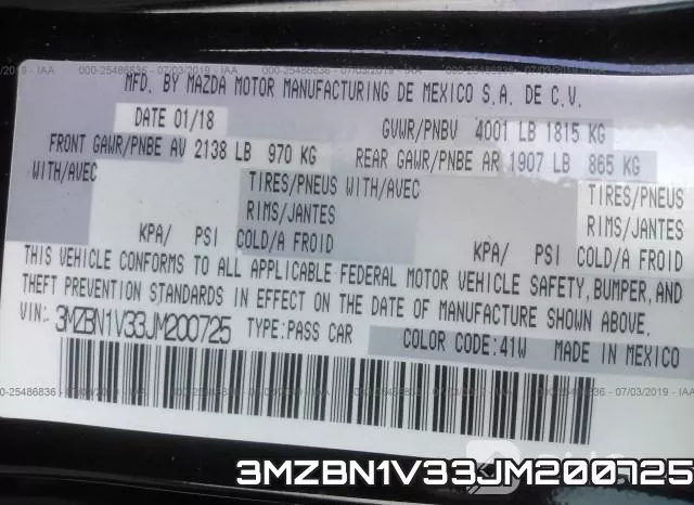 3MZBN1V33JM200725 фото 10
