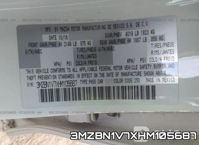 3MZBN1V7XHM105687 фото 10