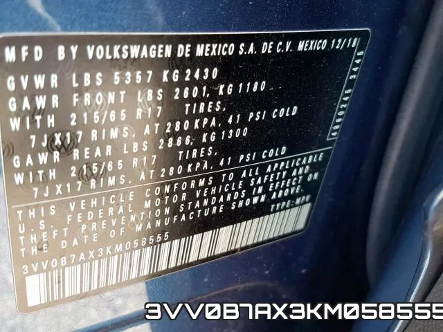 3VV0B7AX3KM058555 фото 2