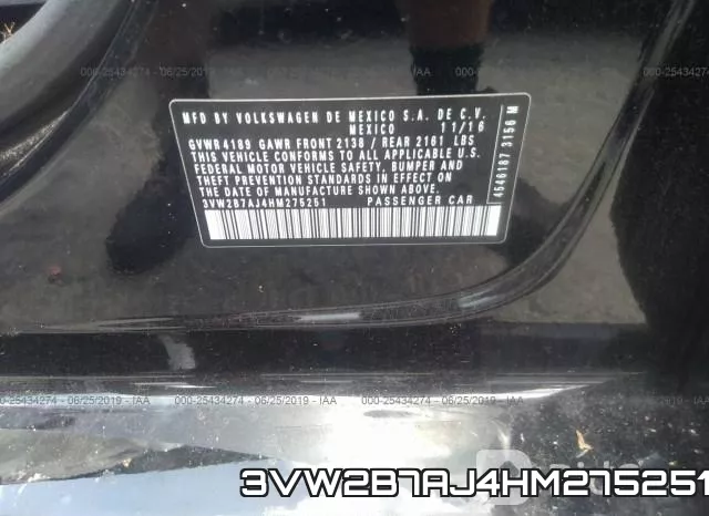 3VW2B7AJ4HM275251 фото 10