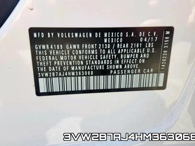3VW2B7AJ4HM363068 фото 2