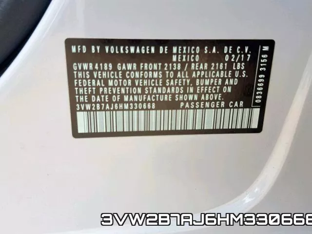 3VW2B7AJ6HM330668 фото 2