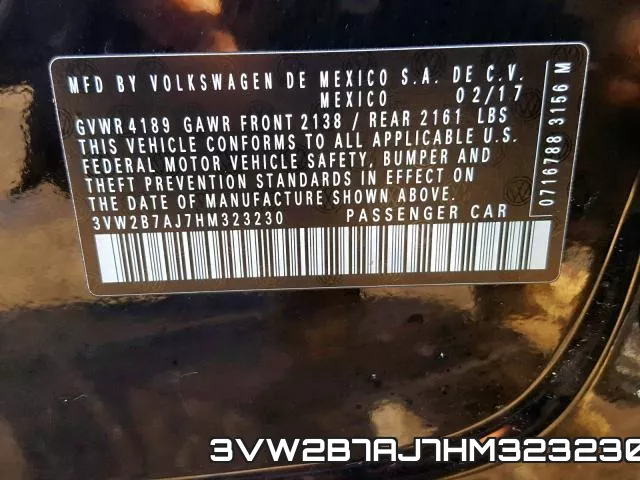 3VW2B7AJ7HM323230 фото 2