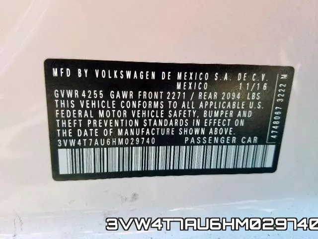 3VW4T7AU6HM029740 фото 2