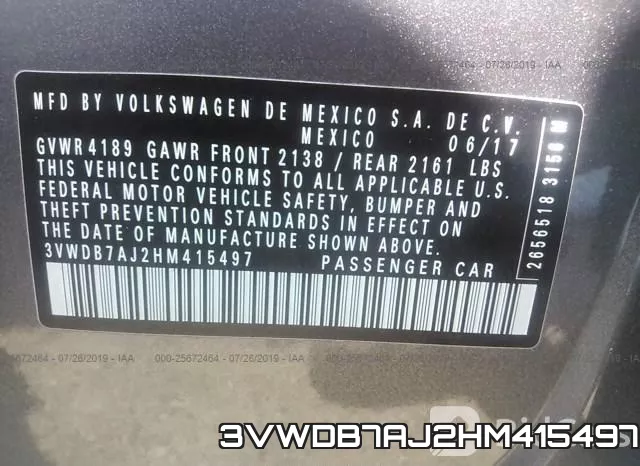 3VWDB7AJ2HM415497 фото 10