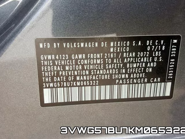 3VWG57BU7KM065322 фото 2