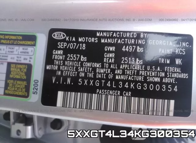 5XXGT4L34KG300354 фото 10