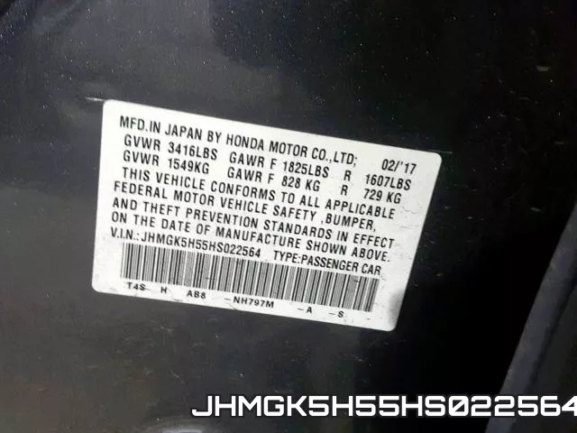 JHMGK5H55HS022564 фото 2