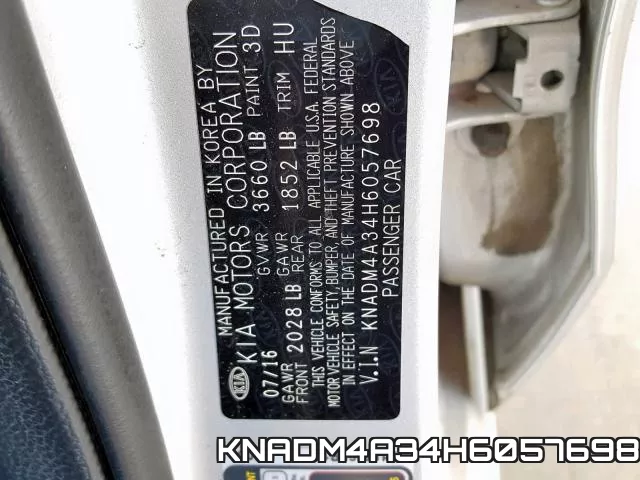 KNADM4A34H6057698 фото 2