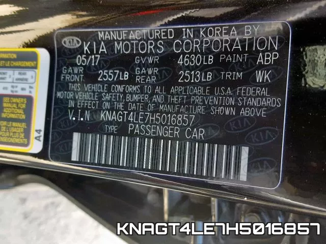 KNAGT4LE7H5016857 фото 2