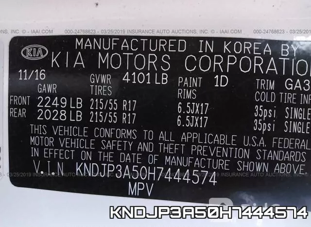 KNDJP3A50H7444574 фото 10