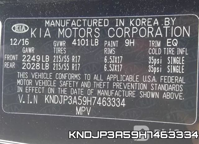 KNDJP3A59H7463334 фото 10