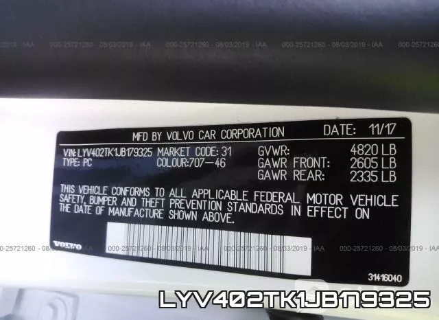 LYV402TK1JB179325 фото 10