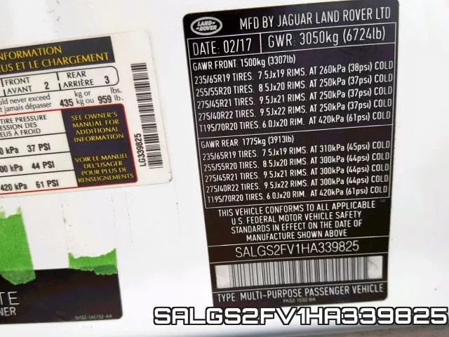 SALGS2FV1HA339825 фото 2