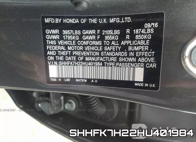 SHHFK7H22HU401984 фото 10
