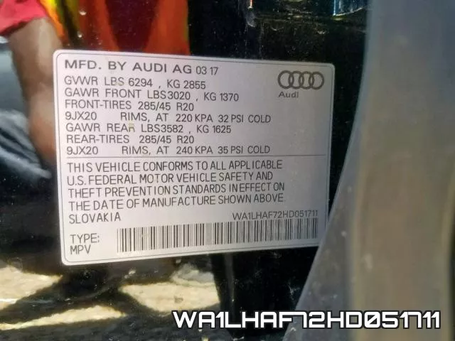WA1LHAF72HD051711 фото 2