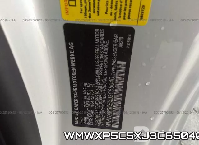 WMWXP5C5XJ3C65040 фото 10