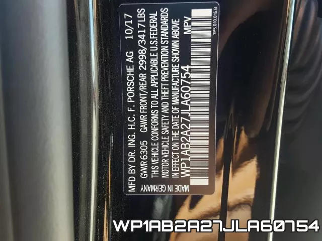 WP1AB2A27JLA60754 фото 2