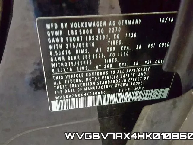 WVGBV7AX4HK010850 фото 2