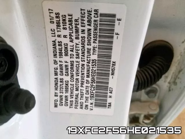 19XFC2F56HE021535 фото 2
