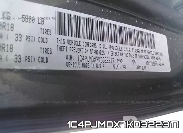 1C4PJMDX7KD322317 фото 10