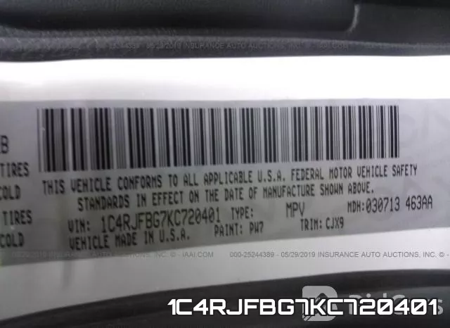 1C4RJFBG7KC720401 фото 10