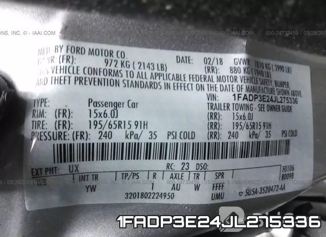 1FADP3E24JL275336 фото 10