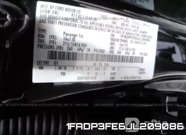 1FADP3FE6JL209086 фото 10
