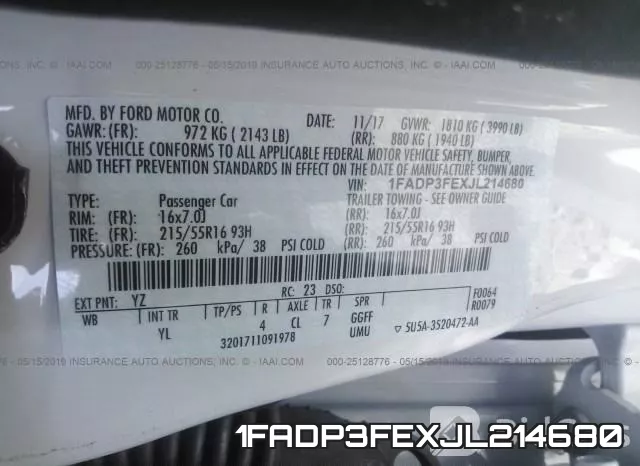 1FADP3FEXJL214680 фото 10
