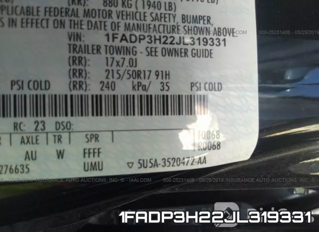 1FADP3H22JL319331 фото 10