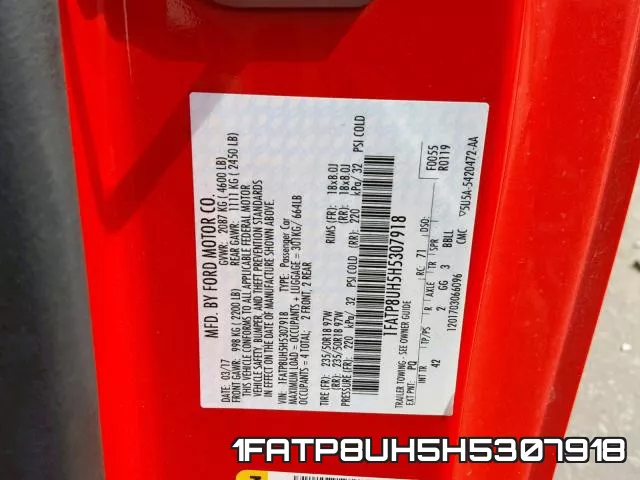 1FATP8UH5H5307918 фото 2