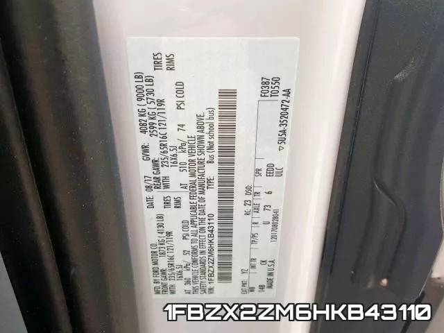 1FBZX2ZM6HKB43110 фото 2