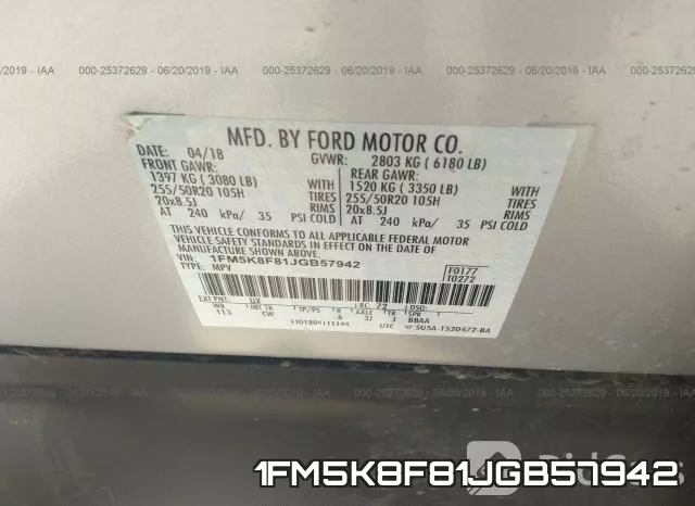 1FM5K8F81JGB57942 фото 9