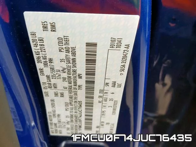 1FMCU0F74JUC76435 фото 2