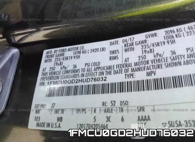 1FMCU0GD2HUD76032 фото 10