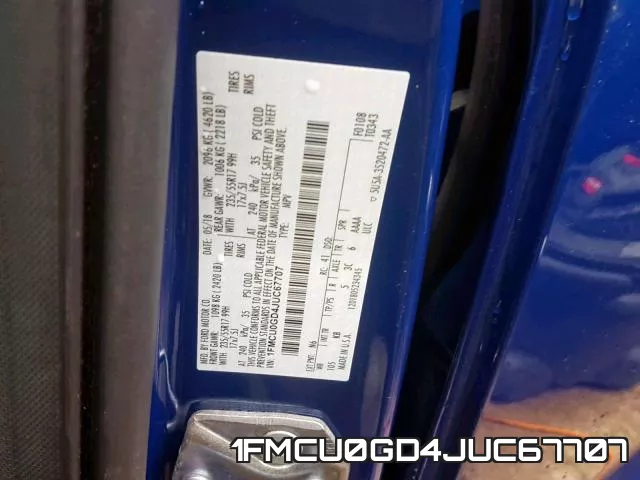 1FMCU0GD4JUC67707 фото 2