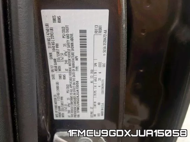 1FMCU9GDXJUA15058 фото 2