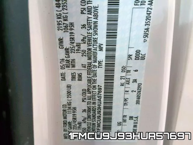 1FMCU9J93HUA57697 фото 2