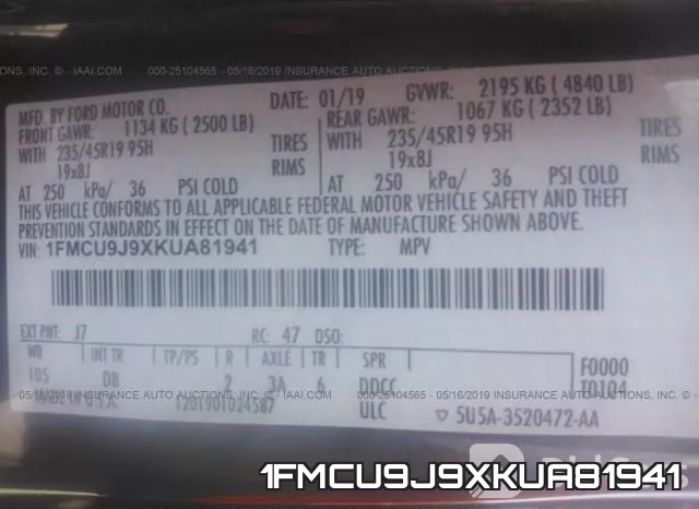 1FMCU9J9XKUA81941 фото 10